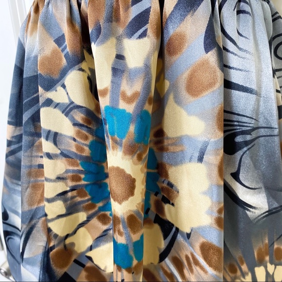 Satin One Shoulder Retro Tie Dye Design Tank Top - Picture 8 of 15